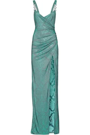Philipp Plein Strassverziertes Maxikleid mit Schlangen-Print