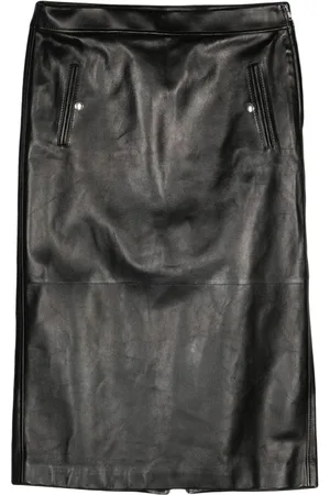 Alexander McQueen Tief sitzender Lederrock