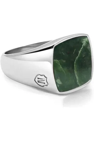 Nialaya Versilberter Ring mit Jade