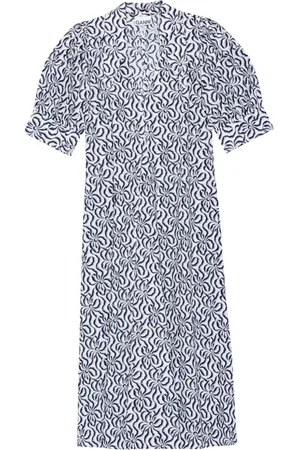 Ganni Midikleid aus Bio-Baumwolle