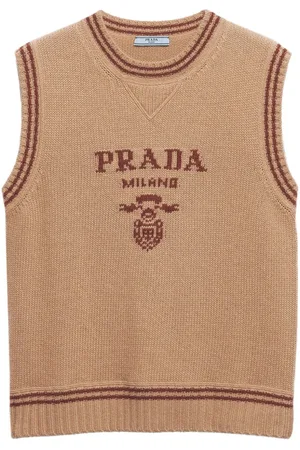 Prada Gerippter Intarsien-Pullunder