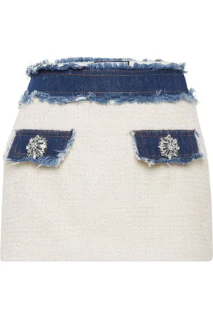 Philipp Plein Tweed-Minirock mit Denim