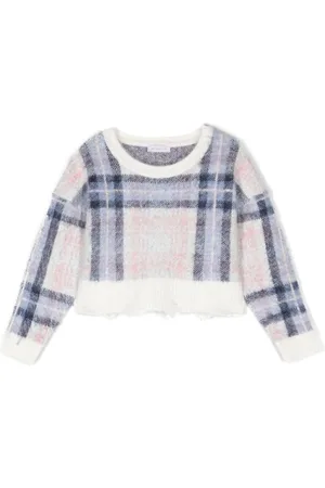 MONNALISA Distressed-Pullover mit Schottenkaro