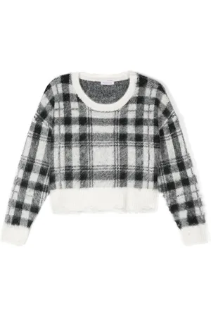 MONNALISA Distressed-Pullover mit Schottenkaro