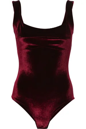 Atu Body Couture Samt-Body mit eckigem Ausschnitt