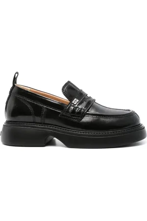 Ganni Plateau-Loafer mit Logo-Schild