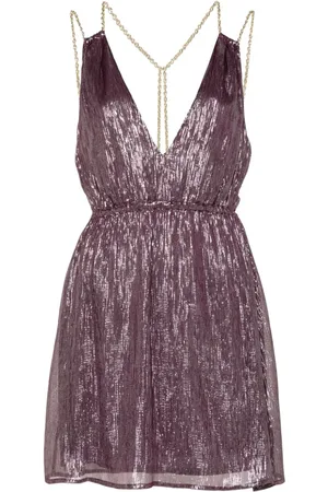 Patrizia Pepe Lurex-Minikleid mit V-Ausschnitt