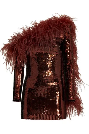 ‎Taller Marmo‎ Garbo Disco Minikleid mit Federbesatz