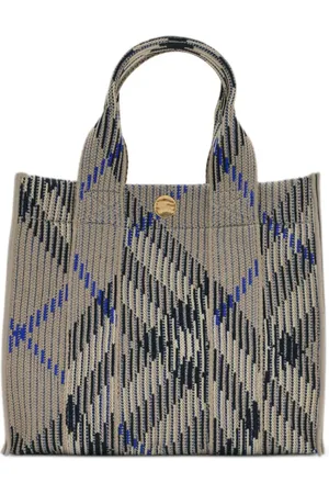 Burberry Gestrickte Tote Bag mit Mini Check
