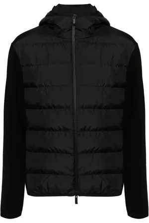 Moncler Gestrickte Kapuzenjacke mit wattierten Einsätzen
