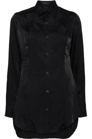 YOHJI YAMAMOTO Hemd mit Einsätzen in Knitteroptik
