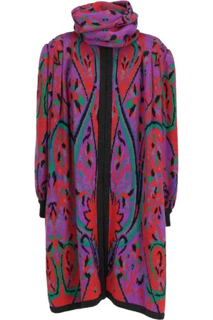VALENTINO GARAVANI 1980s Jacquard-Wollstrickmantel