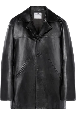 Courrèges Lederjacke mit fallendem Revers