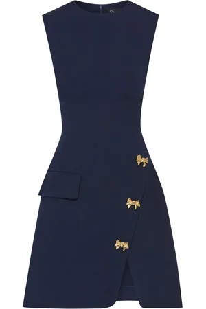 Oscar de la Renta Kleid mit Schleifenknöpfen