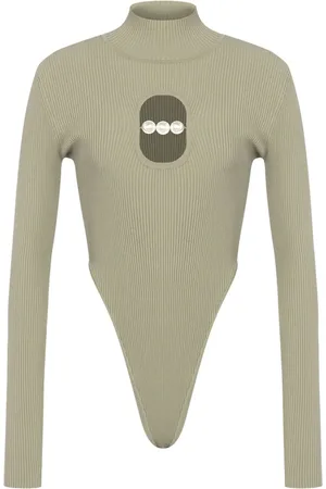 Moschino Stehkragen-Body mit Cut-Out