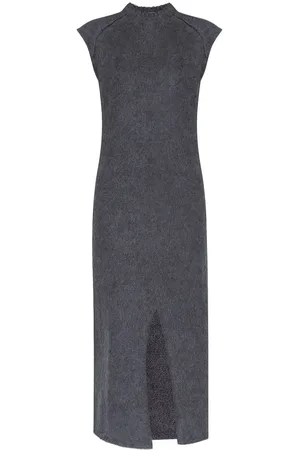 Jil Sander Langes Strickkleid mit Schlitz vorne