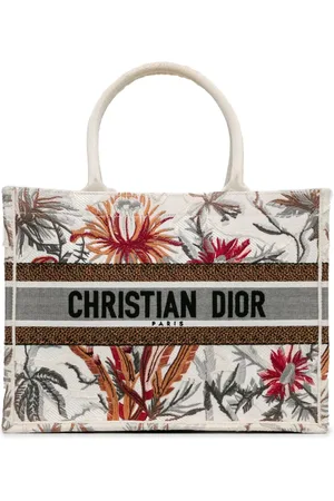 Dior 2020 mittelgroße Toile de Jouy Tropicalia Book Tote Bag