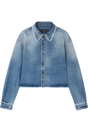 Alanui Ausgefranste Cropped-Jeansjacke