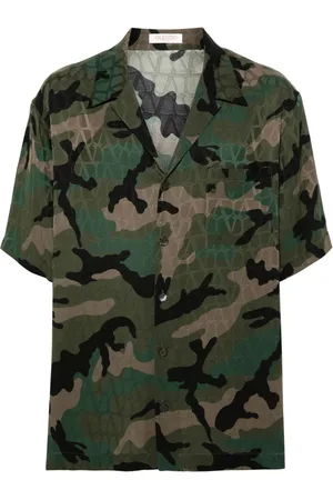 VALENTINO GARAVANI Toile Iconographe Camouflage-Hemd