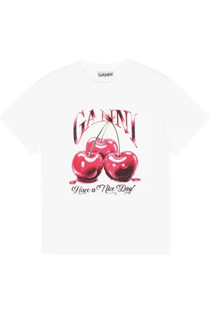 Ganni T-Shirt mit grafischem Logo-Print