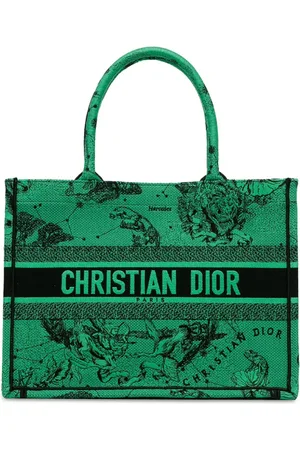 Dior 2021 mittelgroße Book Tote Bag aus Canvas mit Stickerei