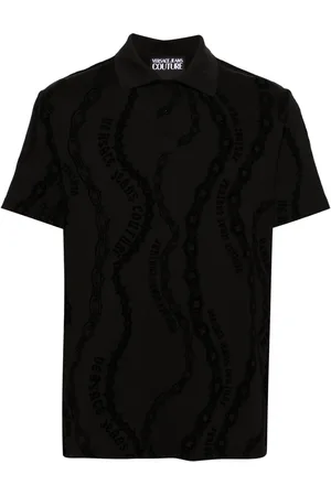 VERSACE Poloshirt mit geflocktem Print
