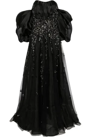 Saiid Kobeisy Organza-Abendkleid mit Perlenverzierung