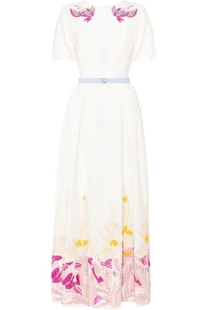 Saiid Kobeisy Maxikleid mit abstraktem Muster und Perlen