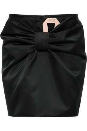 Nº21 Satin-Midirock mit Raffung