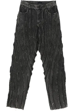 MUGLER Frayed panelled jeans