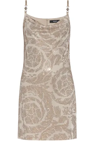 VERSACE Crystal Barocco Camisole-Minikleid