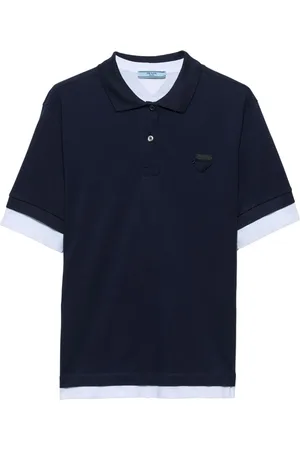 Prada Poloshirt im Layering-Look mit Logo