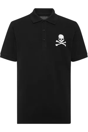 Philipp Plein Poloshirt mit aufgesticktem Totenkopf