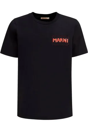 Marni T-Shirt mit Logo-Applikation