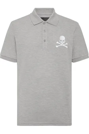 Philipp Plein Poloshirt mit aufgesticktem Totenkopf