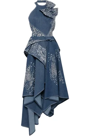 Saiid Kobeisy Besticktes Maxikleid aus Denim