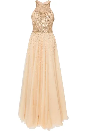 Saiid Kobeisy Neckholder-Abendkleid mit Perlen