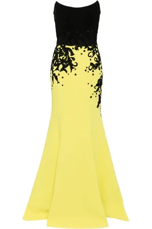 Saiid Kobeisy Abendkleid aus Krepp mit Stickerei