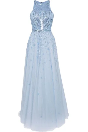 Saiid Kobeisy Neckholder-Abendkleid mit Perlen