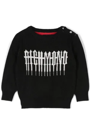 John Richmond Pullover mit Intarsien-Logo