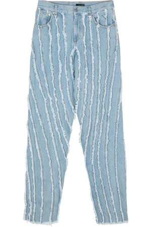 MUGLER Jeans mit ausgefransten Einsätzen