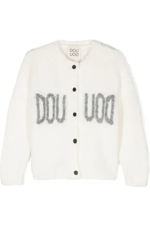 DOUUOD KIDS Cardigan mit Intarsien-Logo