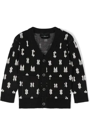 John Richmond Cardigan mit Intarsien-Logo