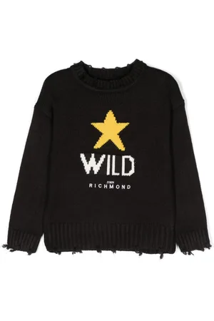 John Richmond Intarsien-Pullover mit Logo