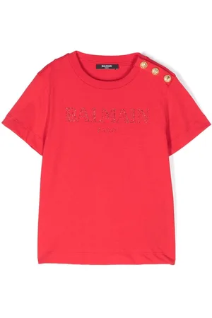Balmain T-Shirt mit Glitter-Logo