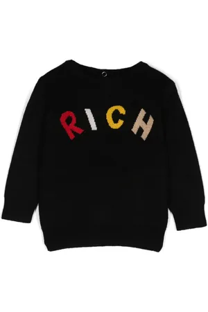 John Richmond Pullover mit Intarsien-Logo
