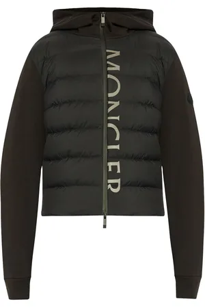 Moncler Gefütterte Kapuzenjacke mit Logo-Print