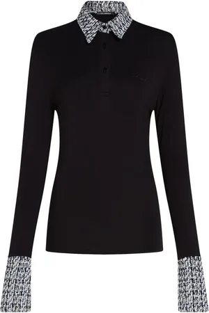 Karl Lagerfeld Langärmliges Poloshirt aus Bouclé