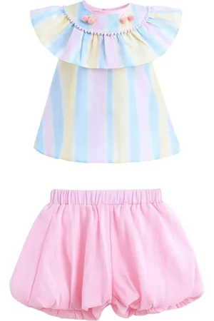 Mimi Tutu Set aus Oberteil und Shorts mit Regenbogenstreifen