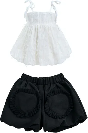 Mimi Tutu Short-Set mit Rüschendetail (zwei)